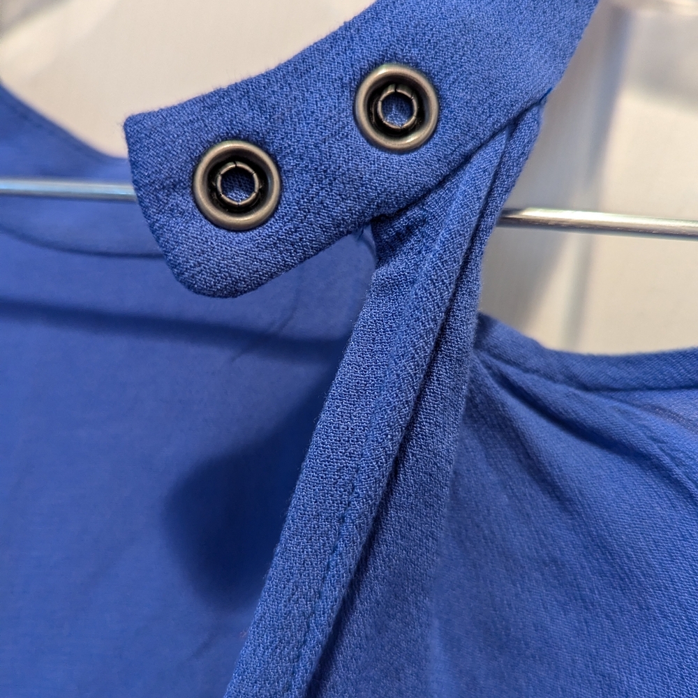 Free People Drift Away Tunic Dress Top Royal Blue Cold Shoulder Size Small *NWOT - Picture 12 of 14